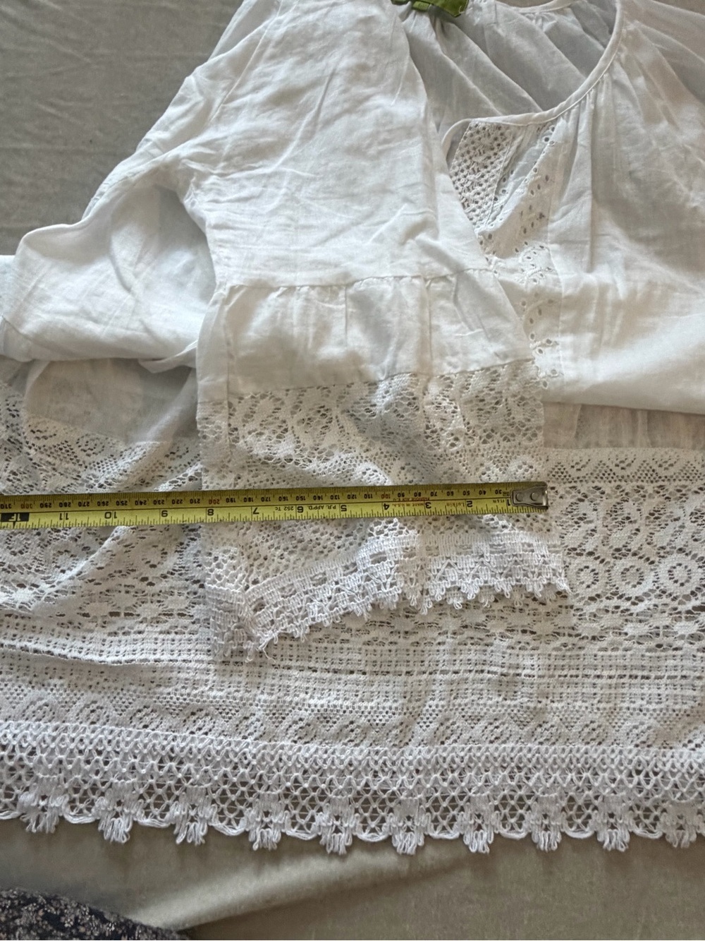 Women’s White Lace-Trim Peasant Tunic - Picture 12 of 16